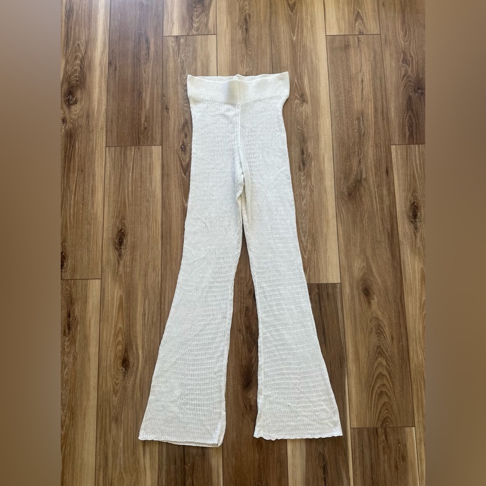 Free People Rosella Swit Pants Ivory size Large - Picture 3 of 7